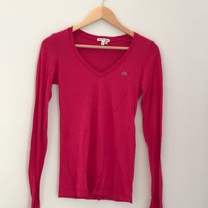 Lacoste Pink Long Sleeve Tee